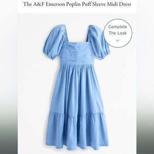 The A&F Emerson Poplin Puff Sleeve Midi Dress